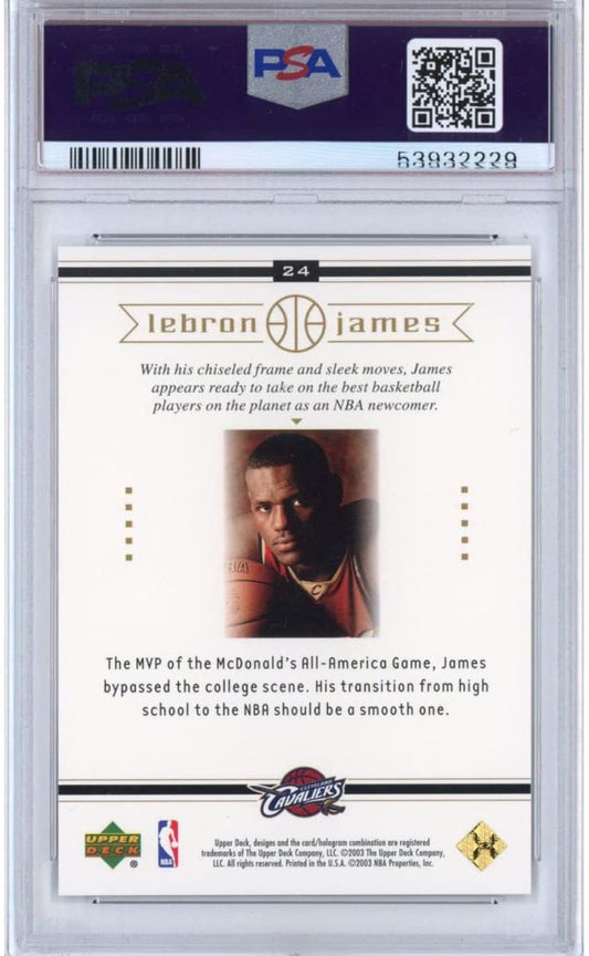 Graded 2003-04 Upper Deck LeBron James #24 Box Set Rookie RC Basketball Card PSA 10 Gem Mint