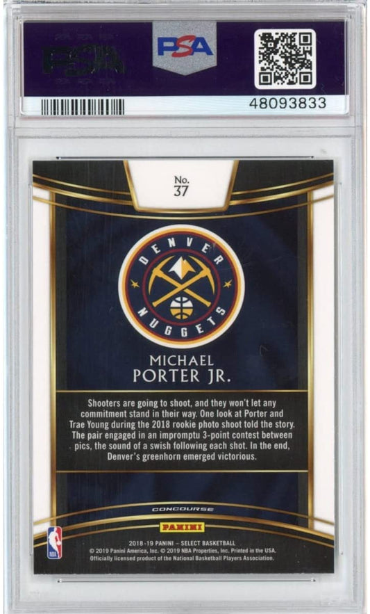 Graded 2018-19 Panini Select Michael Porter Jr. #37 Rookie RC Basketball Card PSA 10 Gem Mint