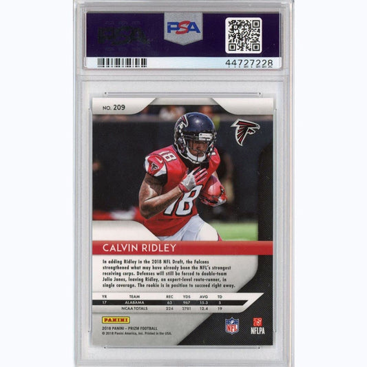 Graded 2018 Panini Prizm Calvin Ridley #209 Rookie RC Football Card PSA 10 Gem Mint
