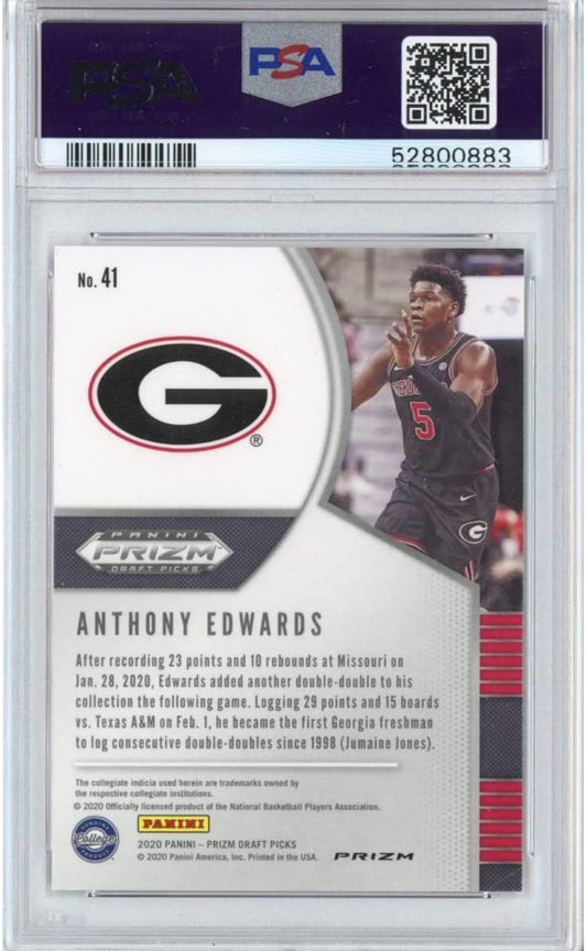 Graded 2020-21 Panini Prizm DP Draft Picks Anthony Edwards #41 Pink Ice Rookie RC Basketball Card PSA 10 Gem Mint