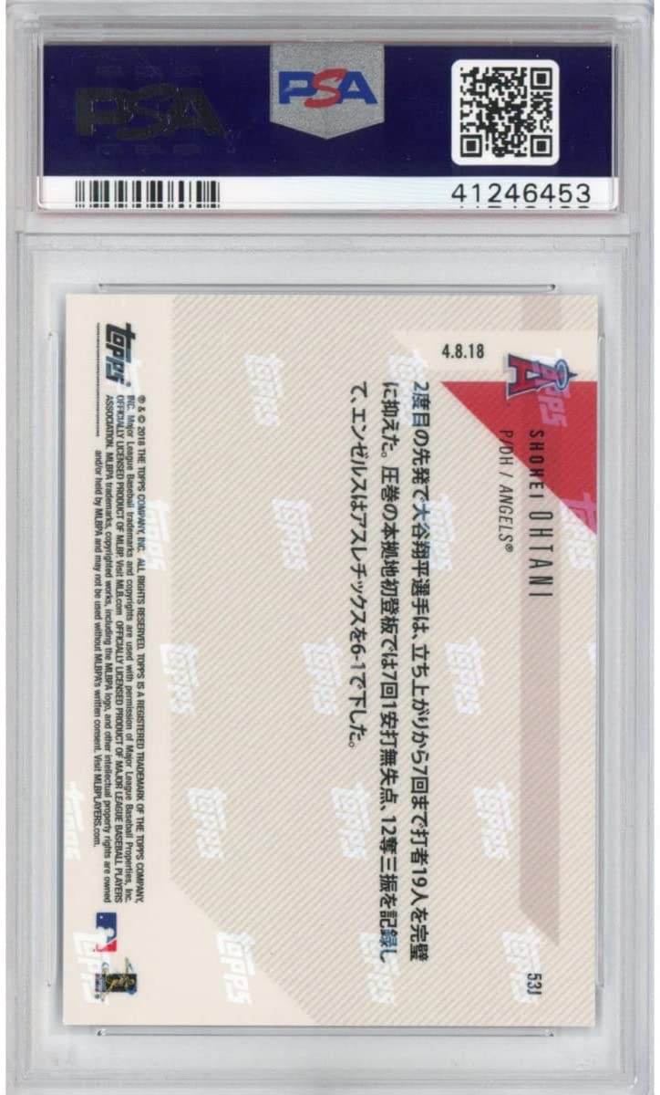 Graded 2018 Topps Now Japanese Shohei Ohtani #53J Rookie RC Baseball Card PSA 10 Gem Mint