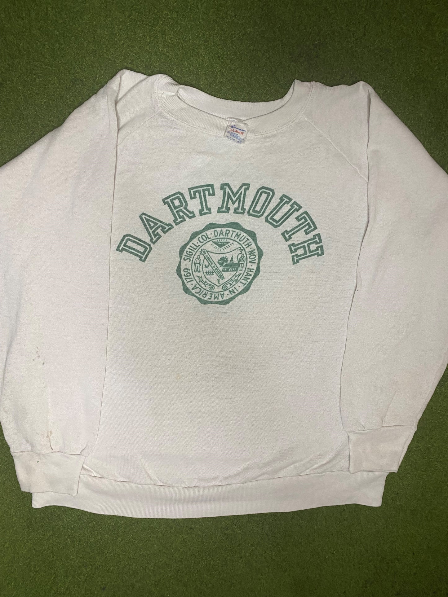 70s Dartmouth Big green - Vintage Ivy League Sweatshirt (XL) - Gametime Vintage