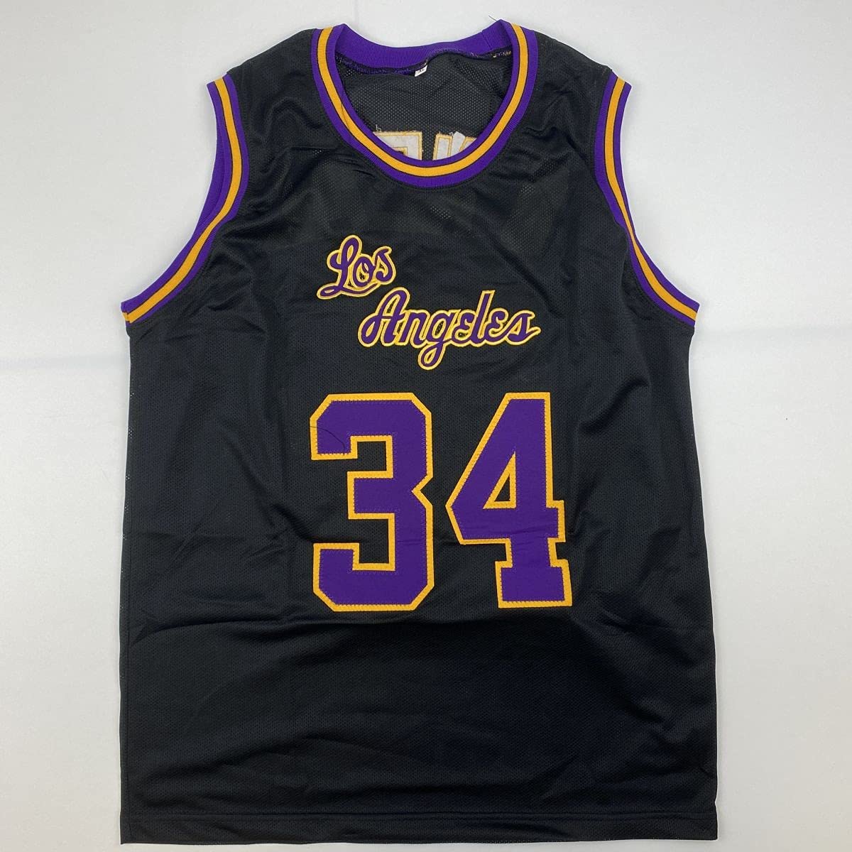 Autographed/Signed Shaquille Shaq O'Neal Los Angeles LA Black Basketball Jersey JSA COA