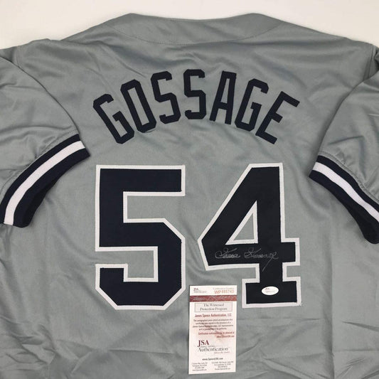 Autographed/Signed Goose Gossage New York Grey Baseball Jersey JSA COA