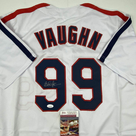Autographed/Signed Charlie Sheen Wild Thing Ricky Vaughn Major League Movie Baseball Jersey JSA COA