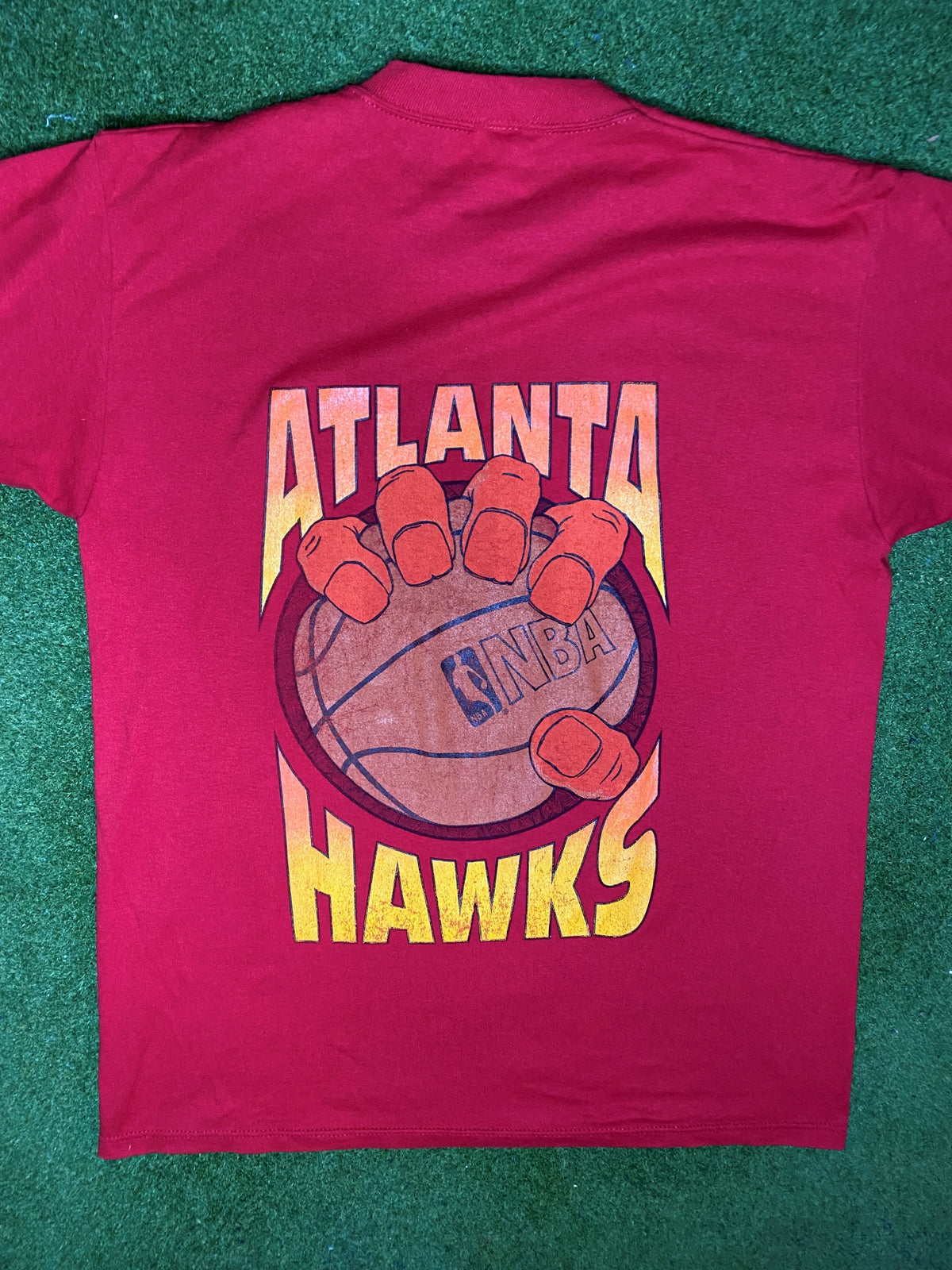 80s Atlanta Hawks - Double Sided - Vintage NBA T-Shirt (Large) - Gametime Vintage