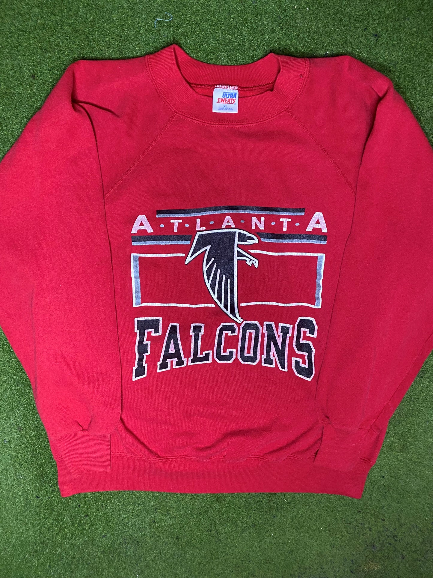 80s Atlanta Falcons - Vintage NFL Sweatshirt (XL) - Gametime Vintage