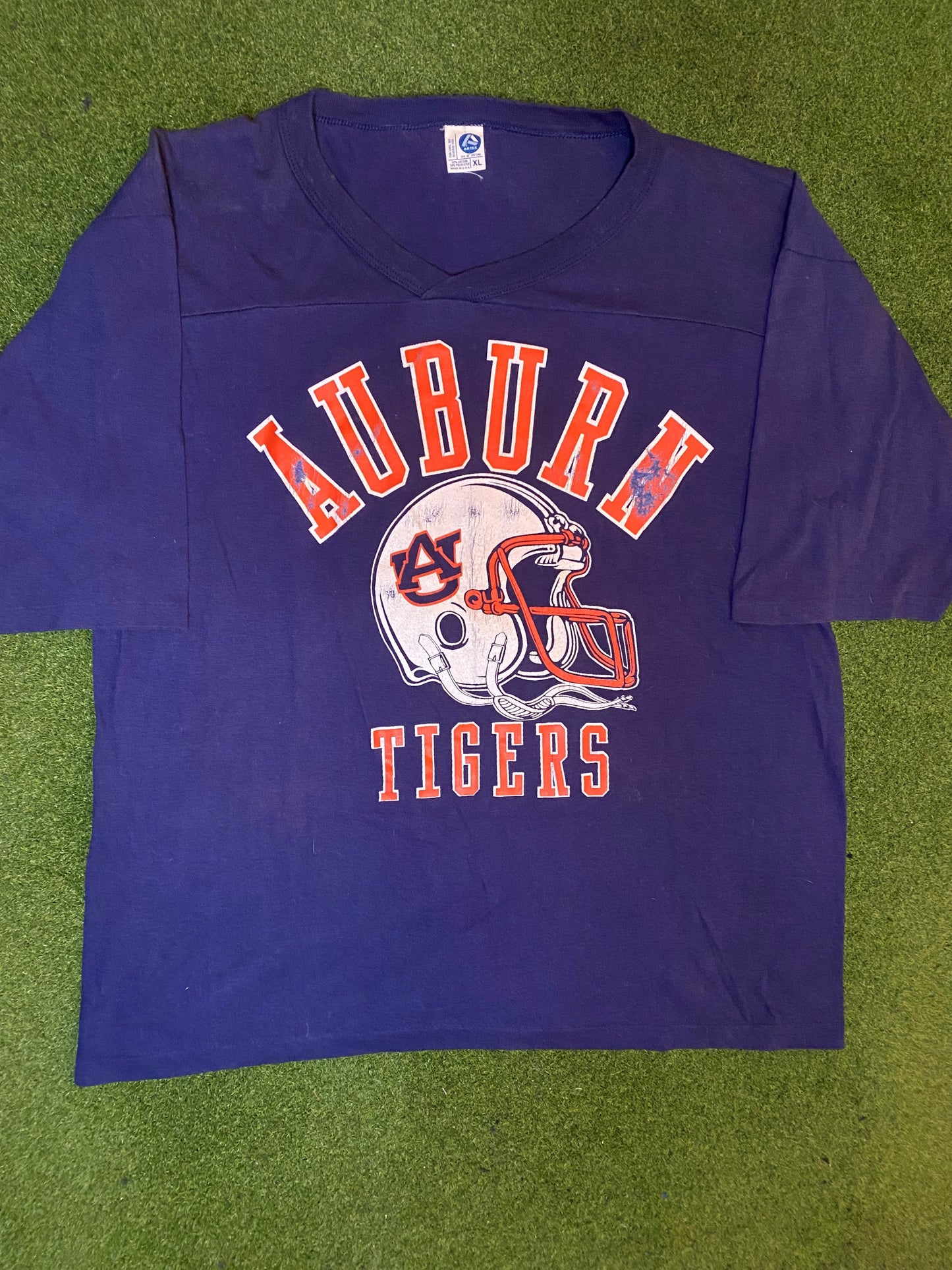80s Auburn Tigers - Vintage College Football Shirt (XL) - Gametime Vintage