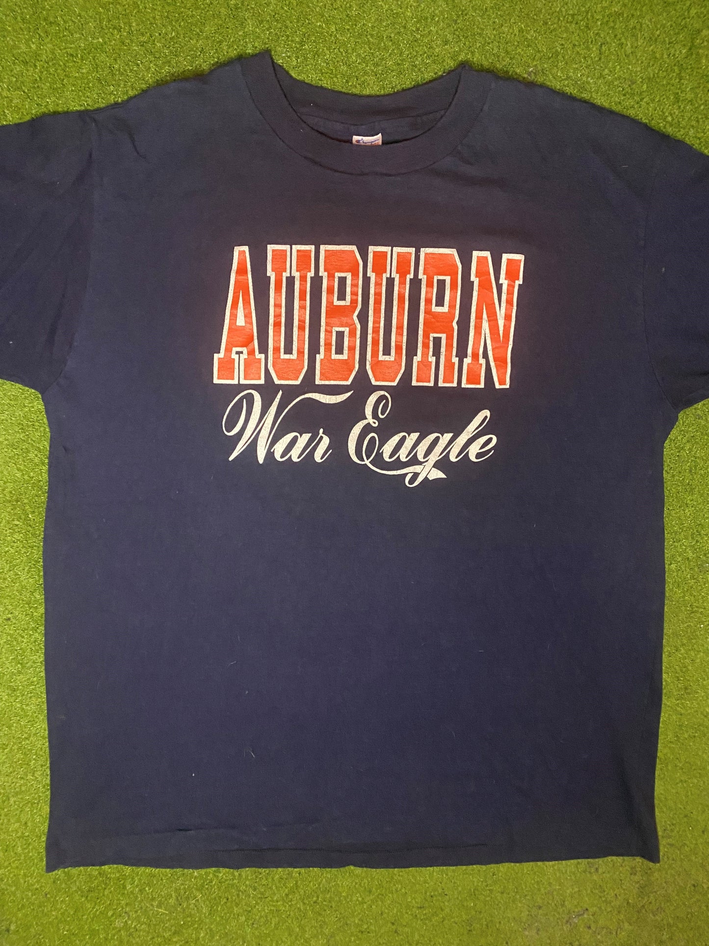80s Auburn Tigers - War Eagle - Vintage College T-Shirt (2XL) - Gametime Vintage