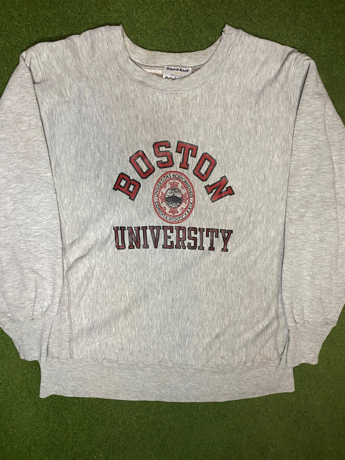80s Boston Terriers - Vintage University Sweatshirt (Large) - Gametime Vintage
