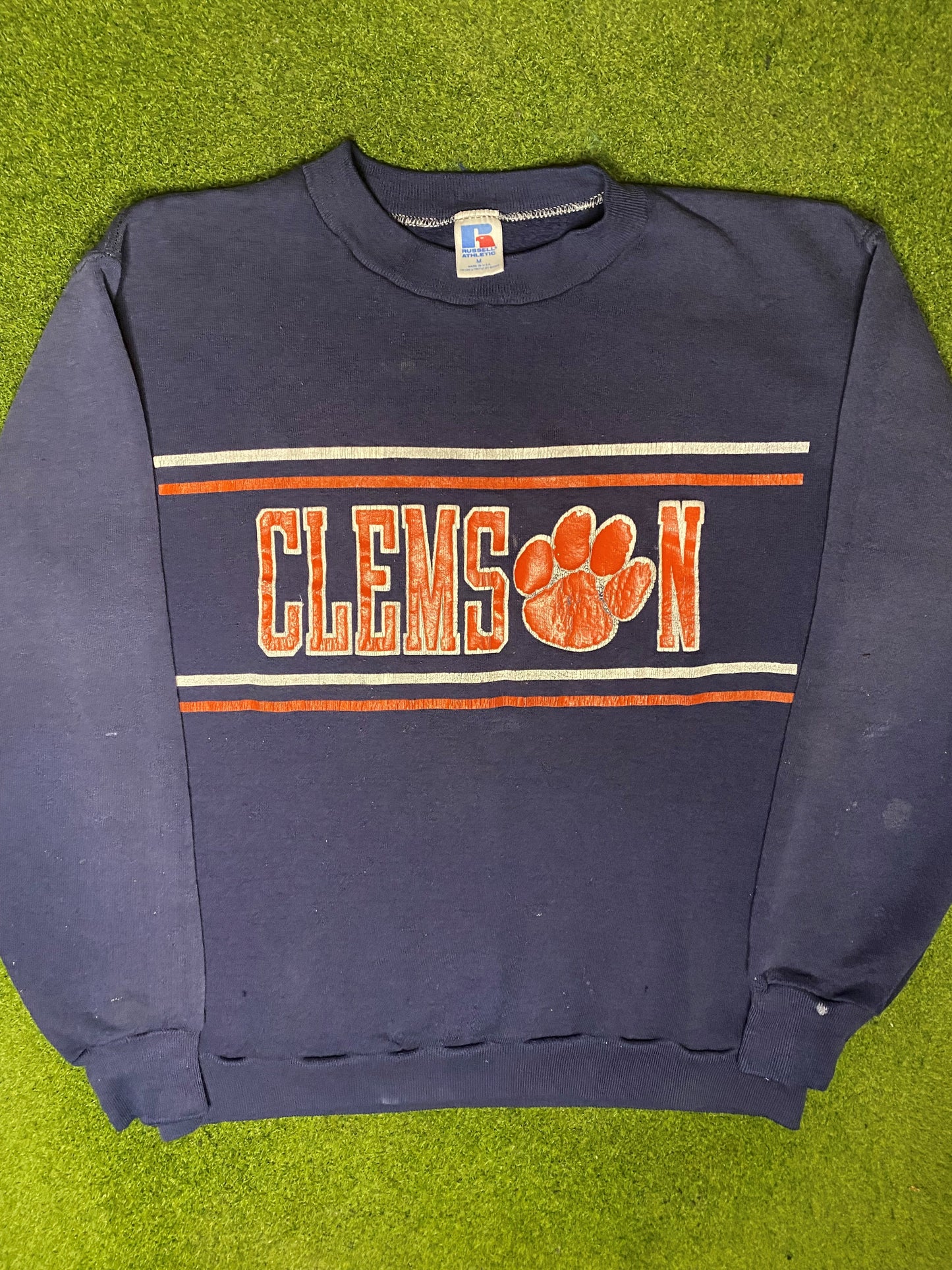 80s Clemson Tigers - Vintage College Sweatshirt (Medium) - Gametime Vintage