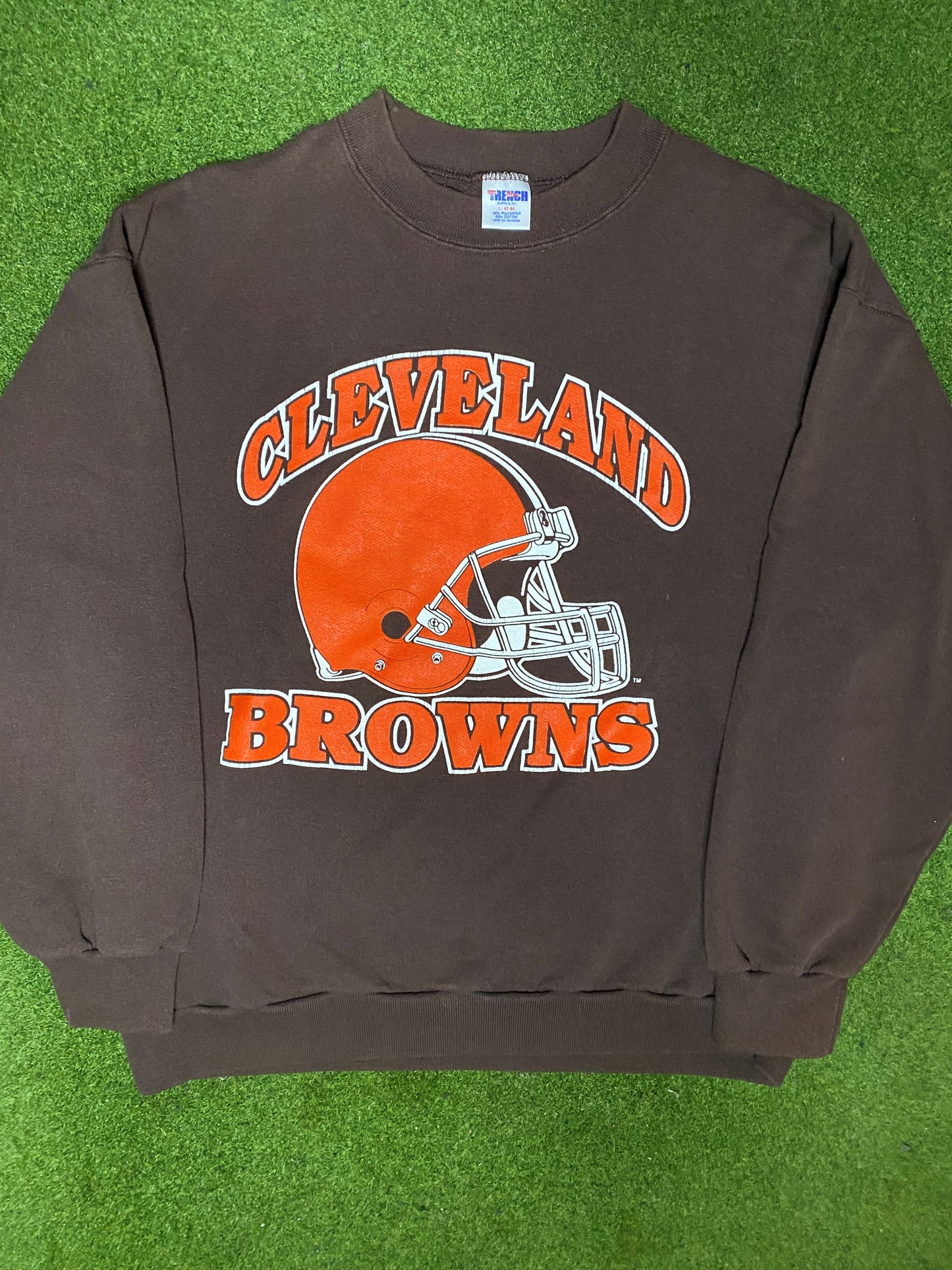 80s Cleveland Browns - Vintage NFL Sweatshirt (Large) - Gametime Vintage