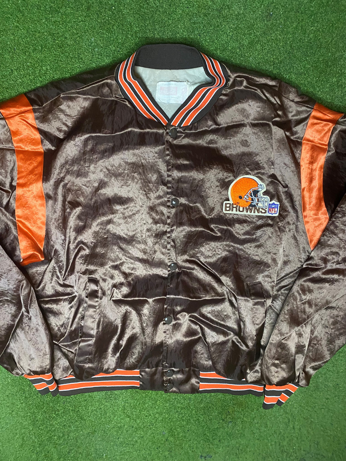 80s Cleveland Browns - Vintage NFL Button Up Jacket (XL) - Gametime Vintage