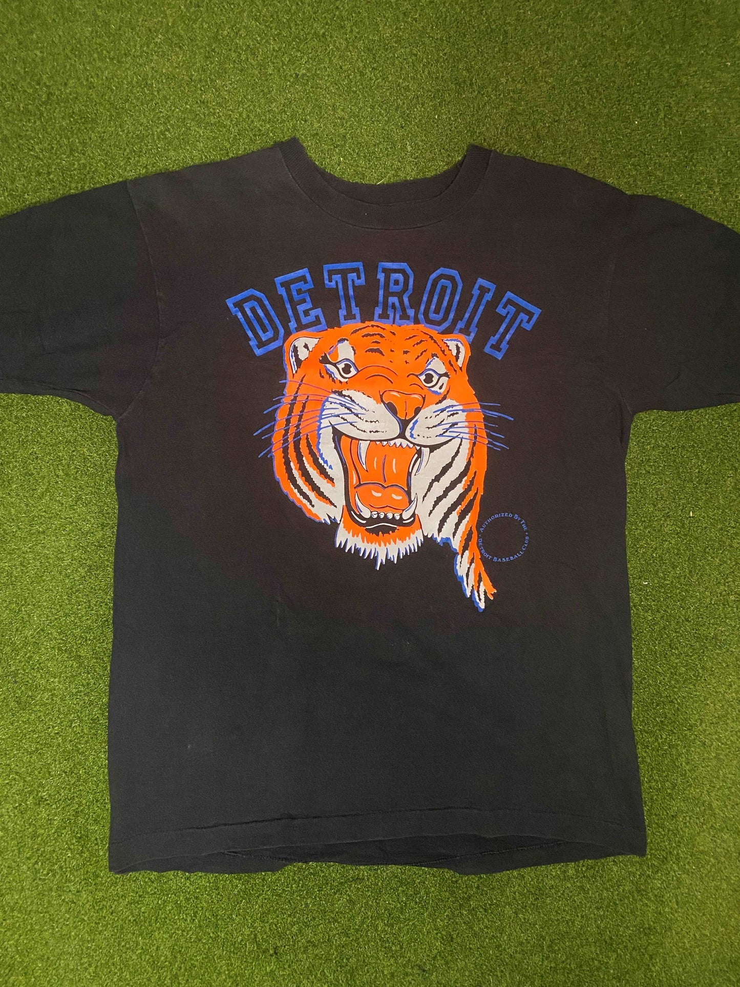 80s Detroit Tigers - Vintage MLB Tee Shirt (Large) - Gametime Vintage