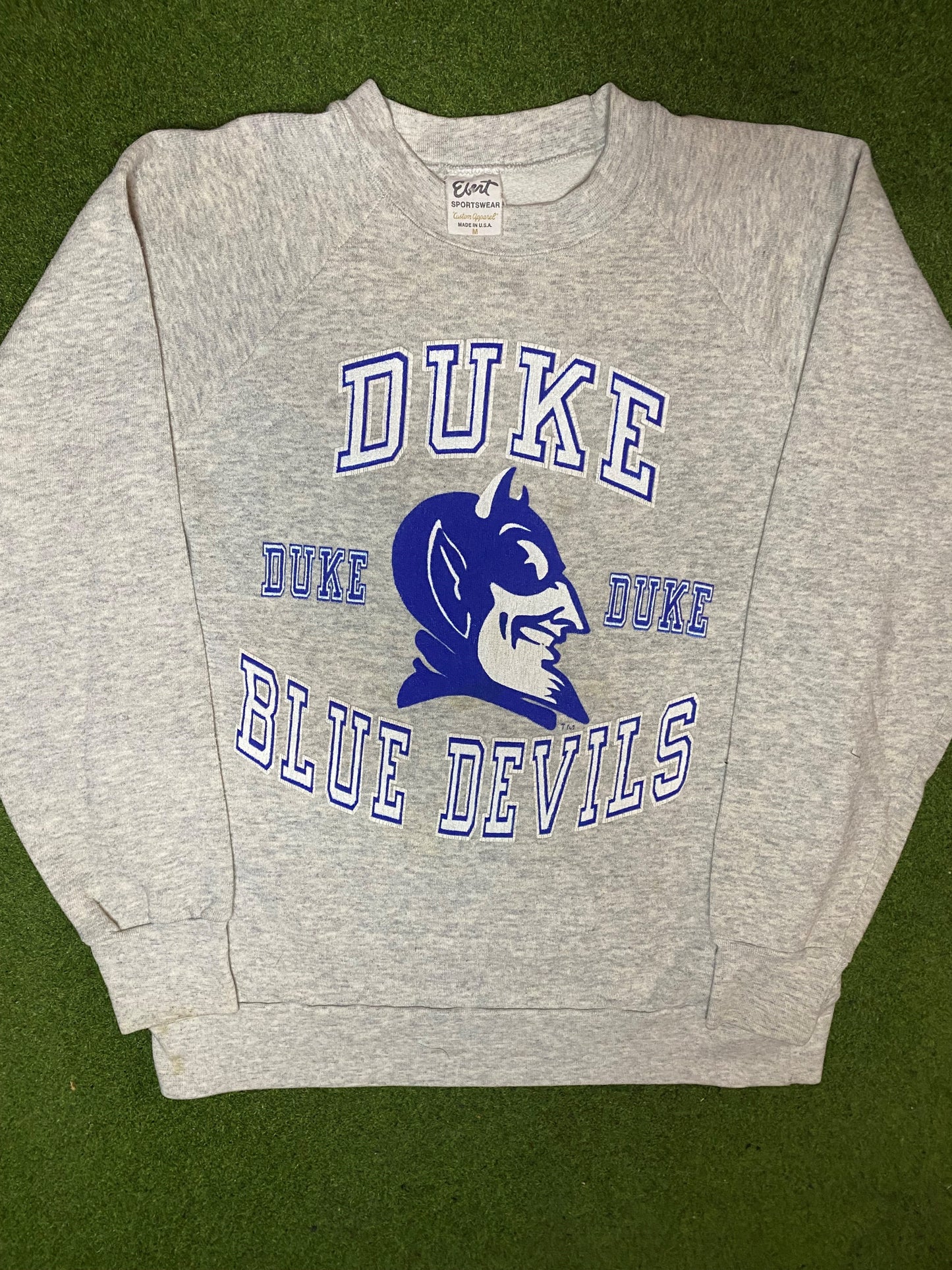 80s Duke Blue Devils - Vintage College Sweatshirt (Medium) - Gametime Vintage