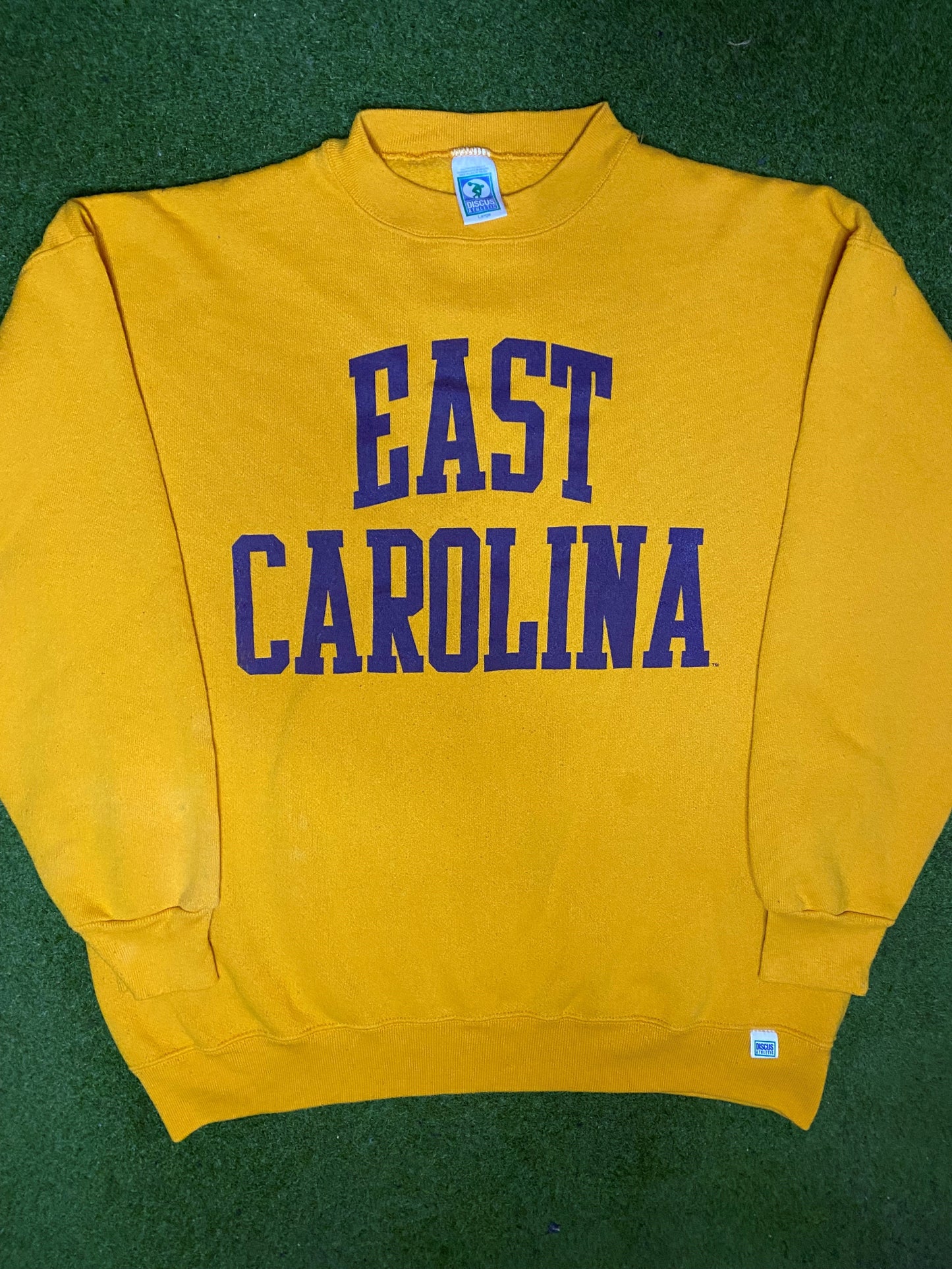 80s ECU Pirates - Vintage College Sweatshirt (Large) - Gametime Vintage