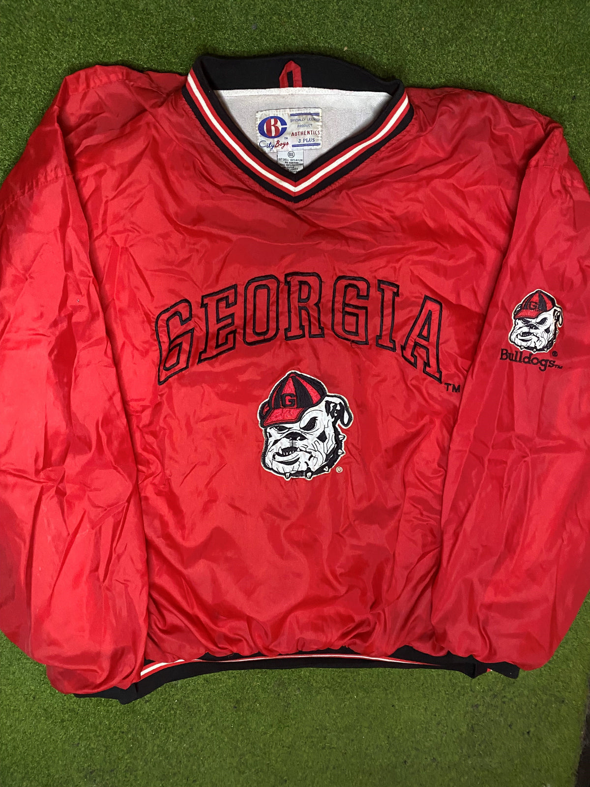 80s Georgia Bulldogs - Vintage College Windbreaker (3XL) - Gametime Vintage