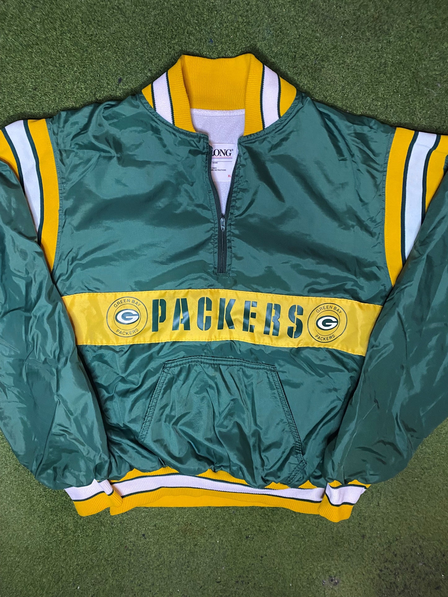 80年代绿湾包装工队复古NFL拉链套头衫 (XL)