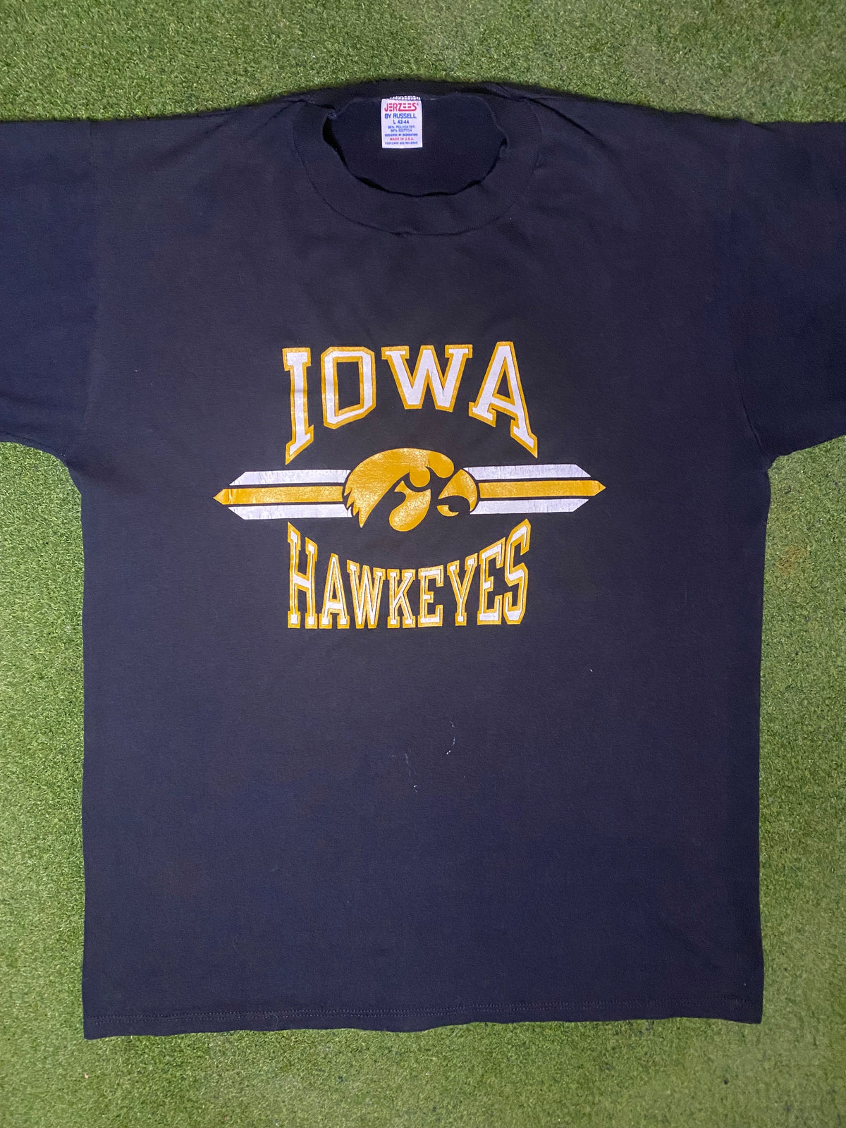 80s Iowa Hawkeyes - Vintage College Tee (Large) - Gametime Vintage