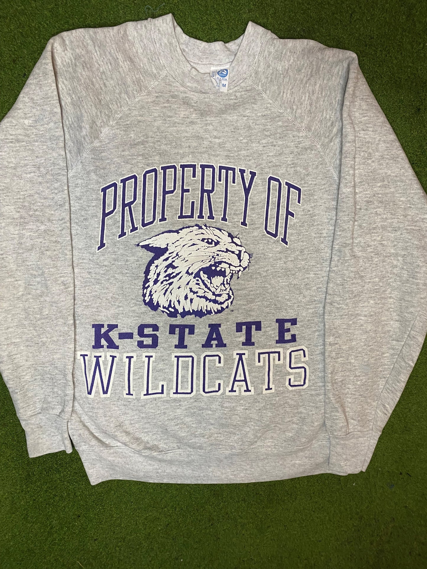 80s Kansas State Wildcats - Vintage College Sweatshirt (Medium) - Gametime Vintage