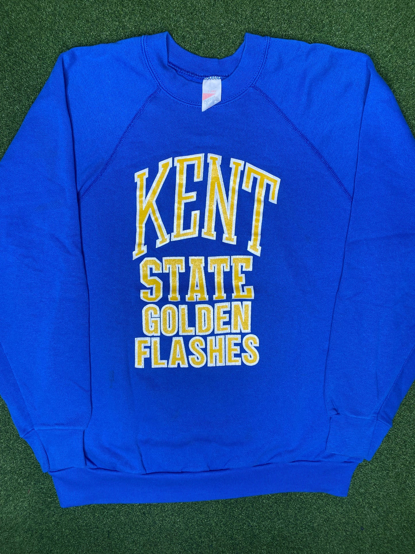 80s Kent State Golden Flashes - Vintage College Crewneck Sweatshirt (XL)
