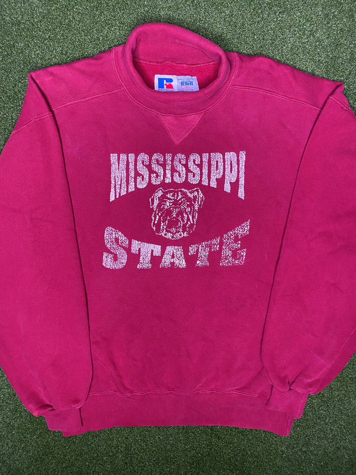 Sudadera vintage de cuello alto de los Mississippi State Bulldogs de los 90 (talla L)