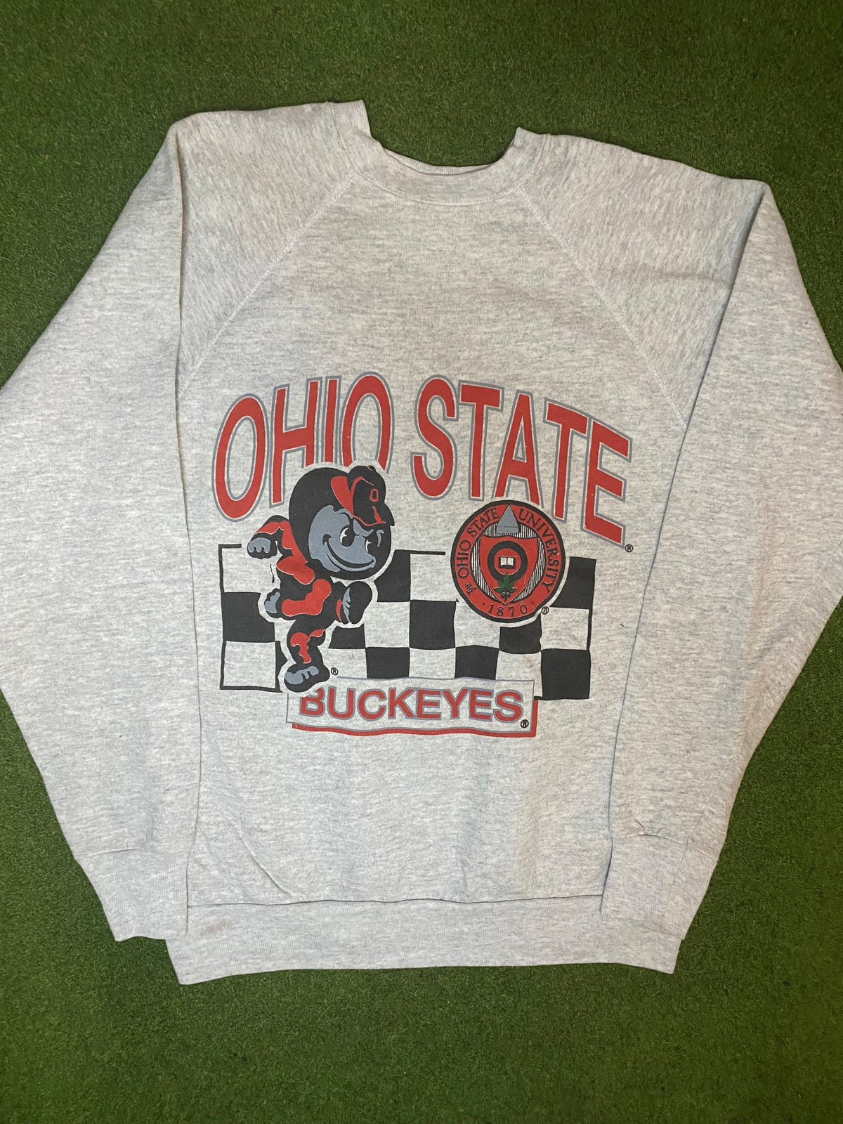 80s Ohio State Buckeyes - Vintage College Crewneck Sweatshirt (Large) - Gametime Vintage
