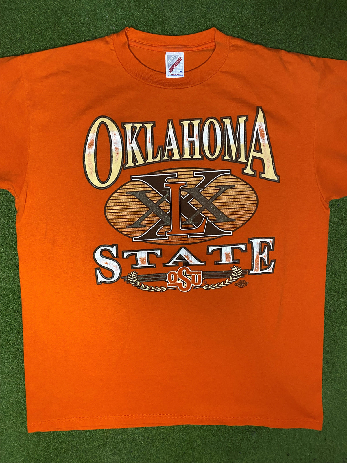 80s Oklahoma State Cowboys - Vintage College T Shirt (Large) - Gametime Vintage