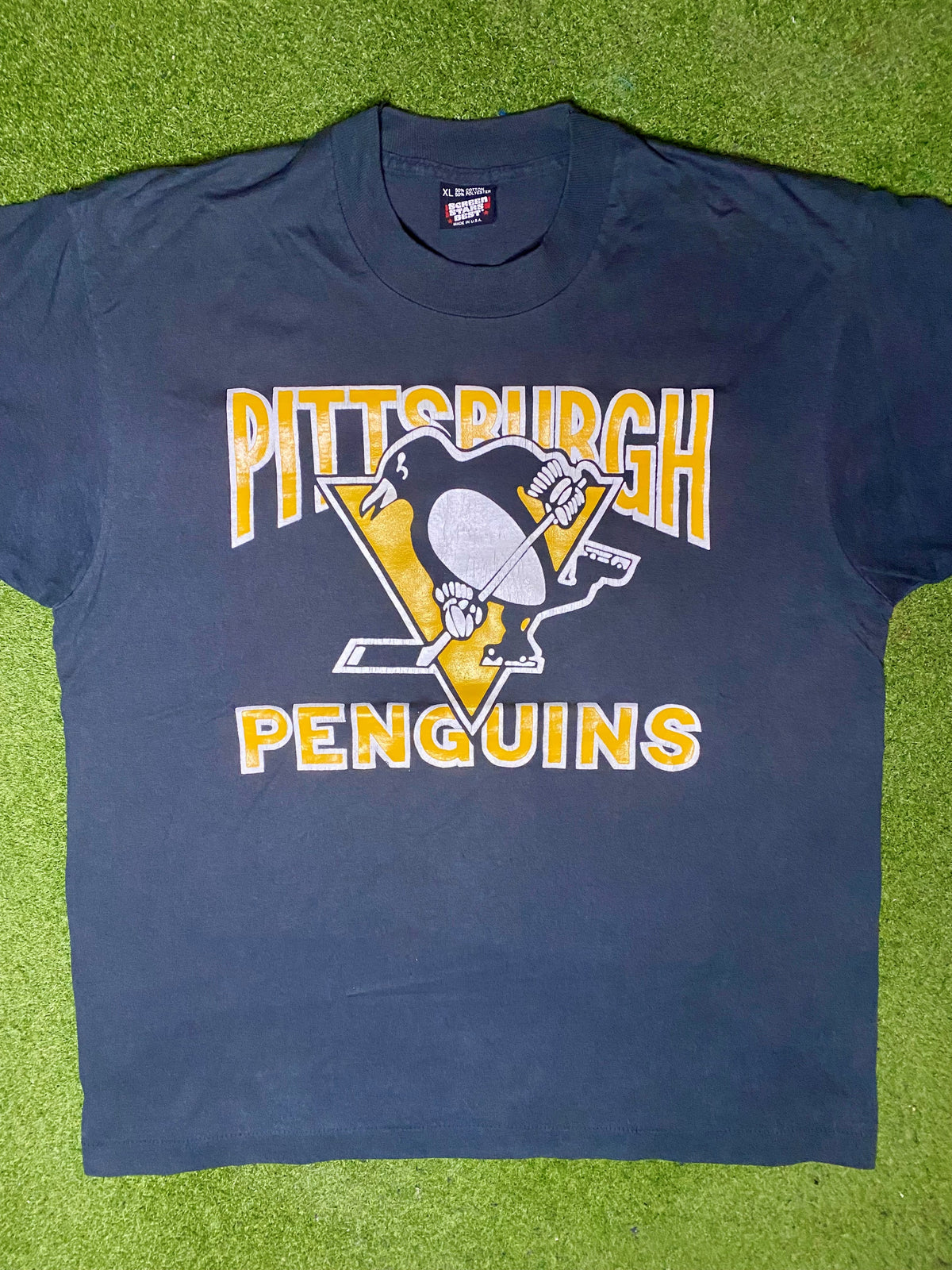80s Pittsburgh Penguins - Vintage NHL T Shirt (XL) - Gametime Vintage