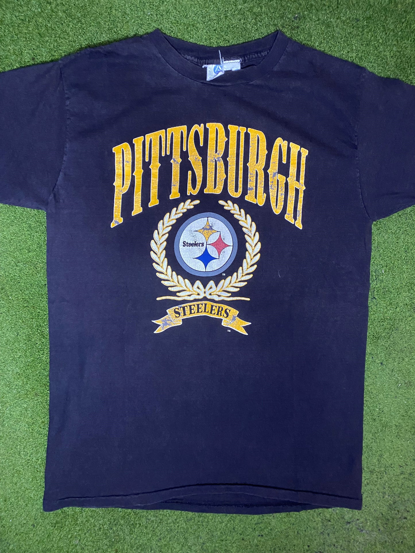 80s Pittsburgh Steelers - Vintage NFL T-Shirt (Large) - Gametime Vintage