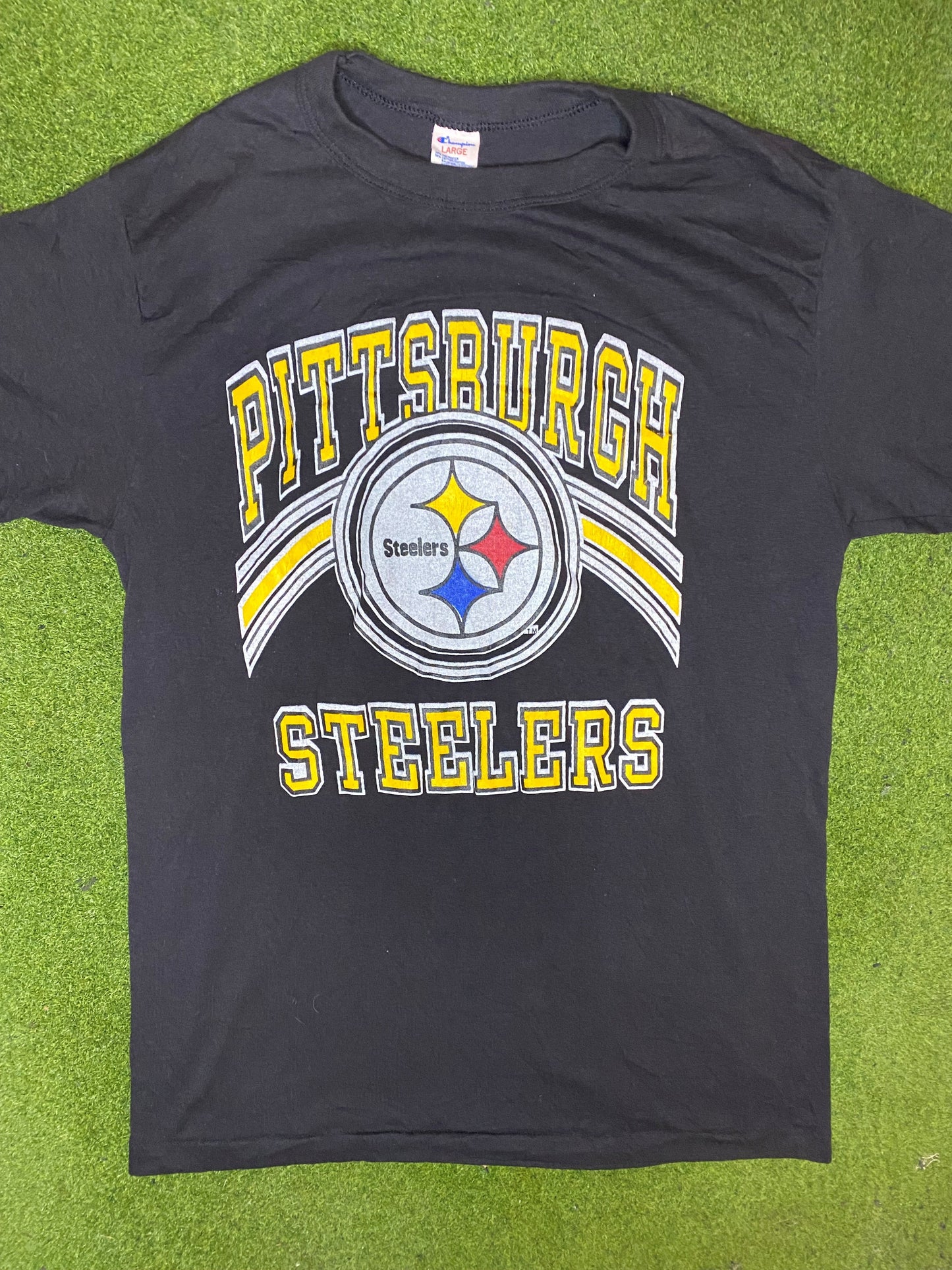 80s Pittsburgh Steelers - Vintage NFL T-Shirt (Large) - Gametime Vintage