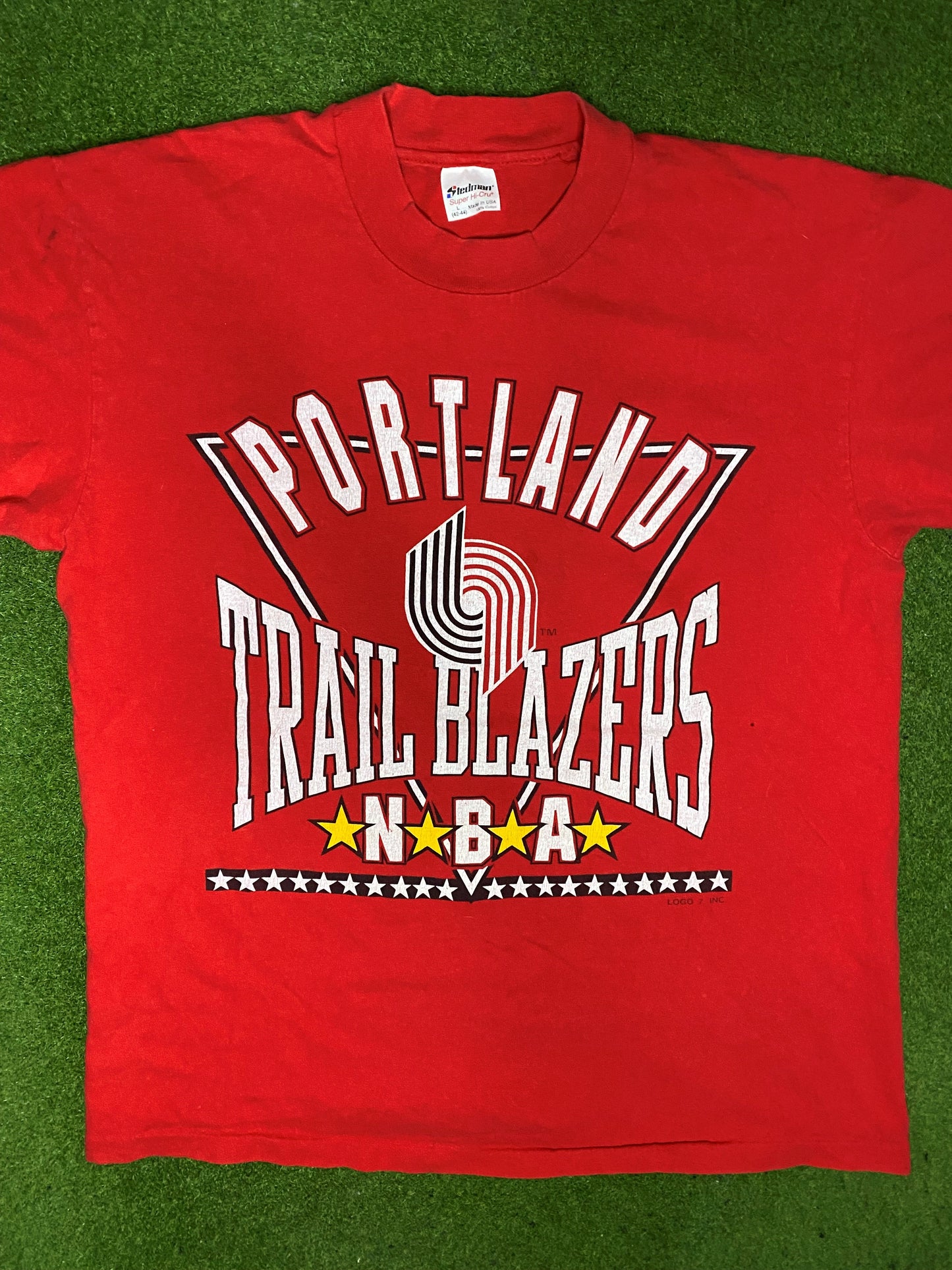 80s Portland Trail Blazers - Vintage NBA T Shirt (Large) - Gametime Vintage