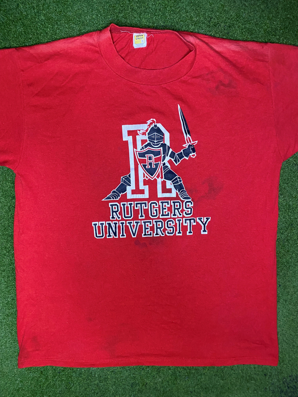 80s Rutgers Scarlett Knights - Vintage College T Shirt (XL) - Gametime Vintage