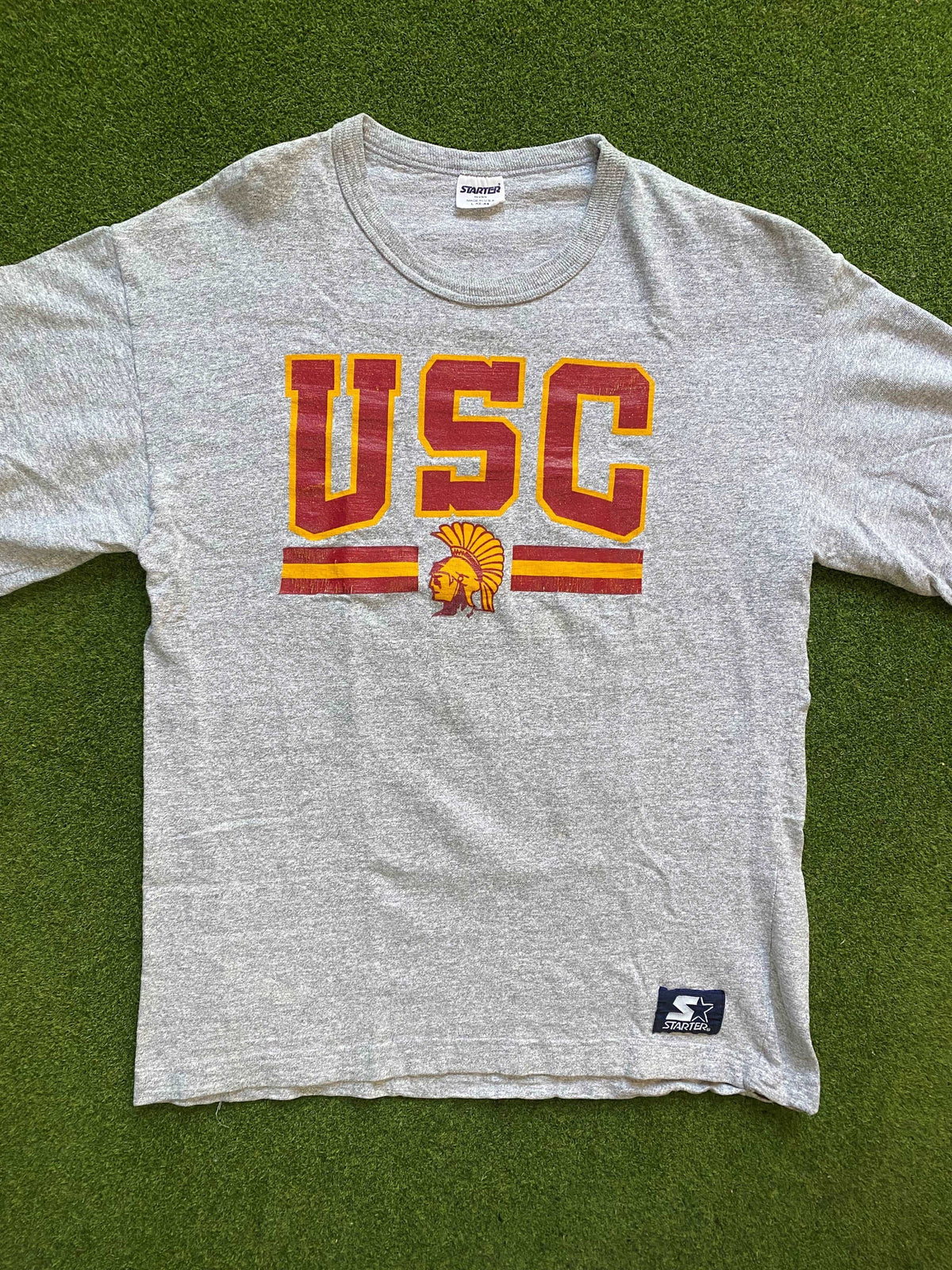 80s USC Trojans - Vintage College T-Shirt (Large) - Gametime Vintage