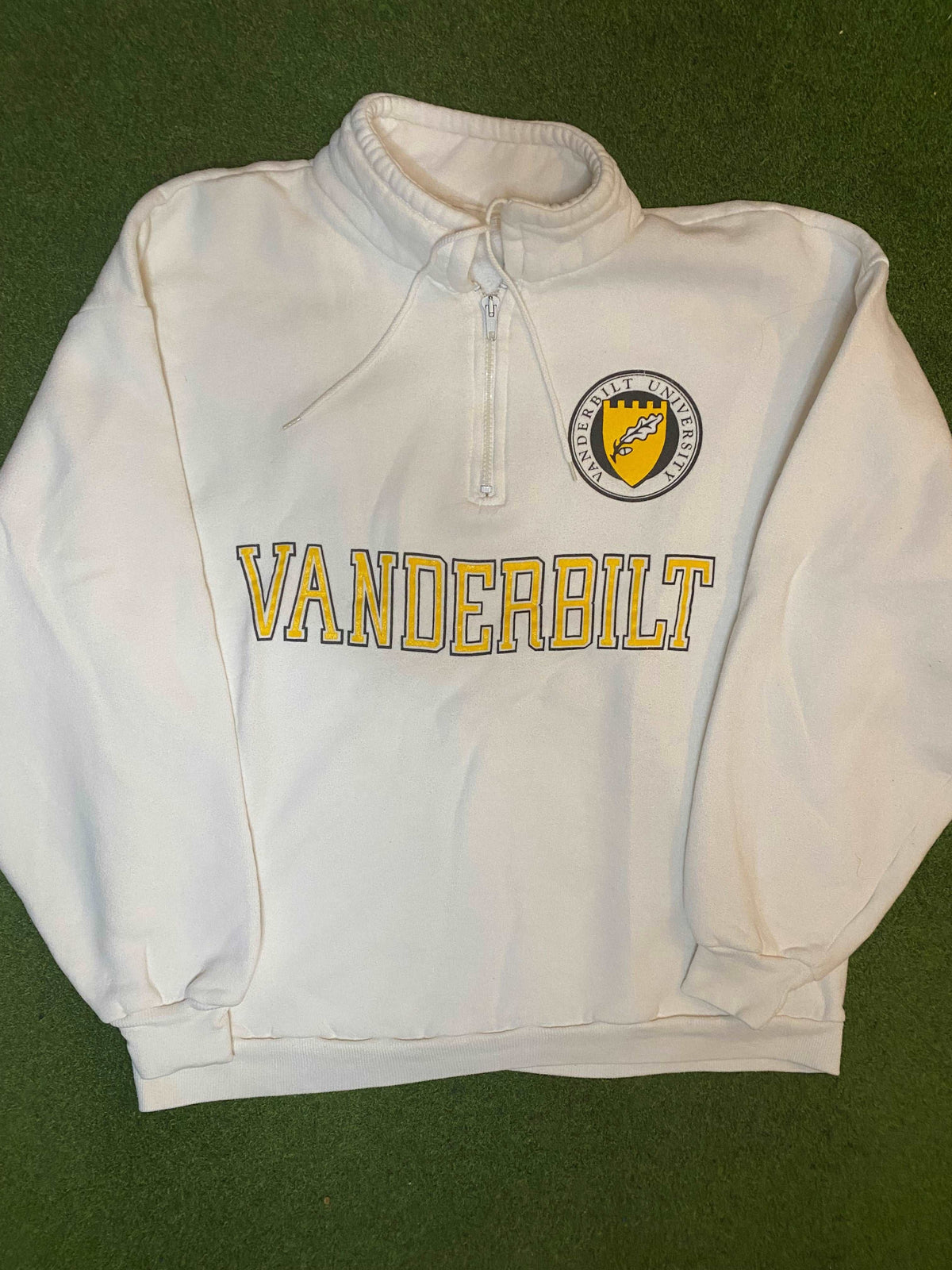 80s Vanderbilt Commodores - Vintage University 3/4 Zip Pullover (Large) - Gametime Vintage