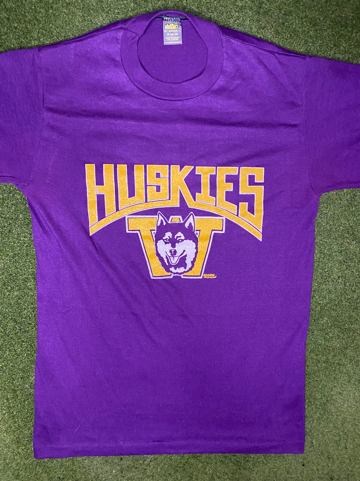 80s Washington Huskies - Vintage College Tee Shirt (Medium) - Gametime Vintage