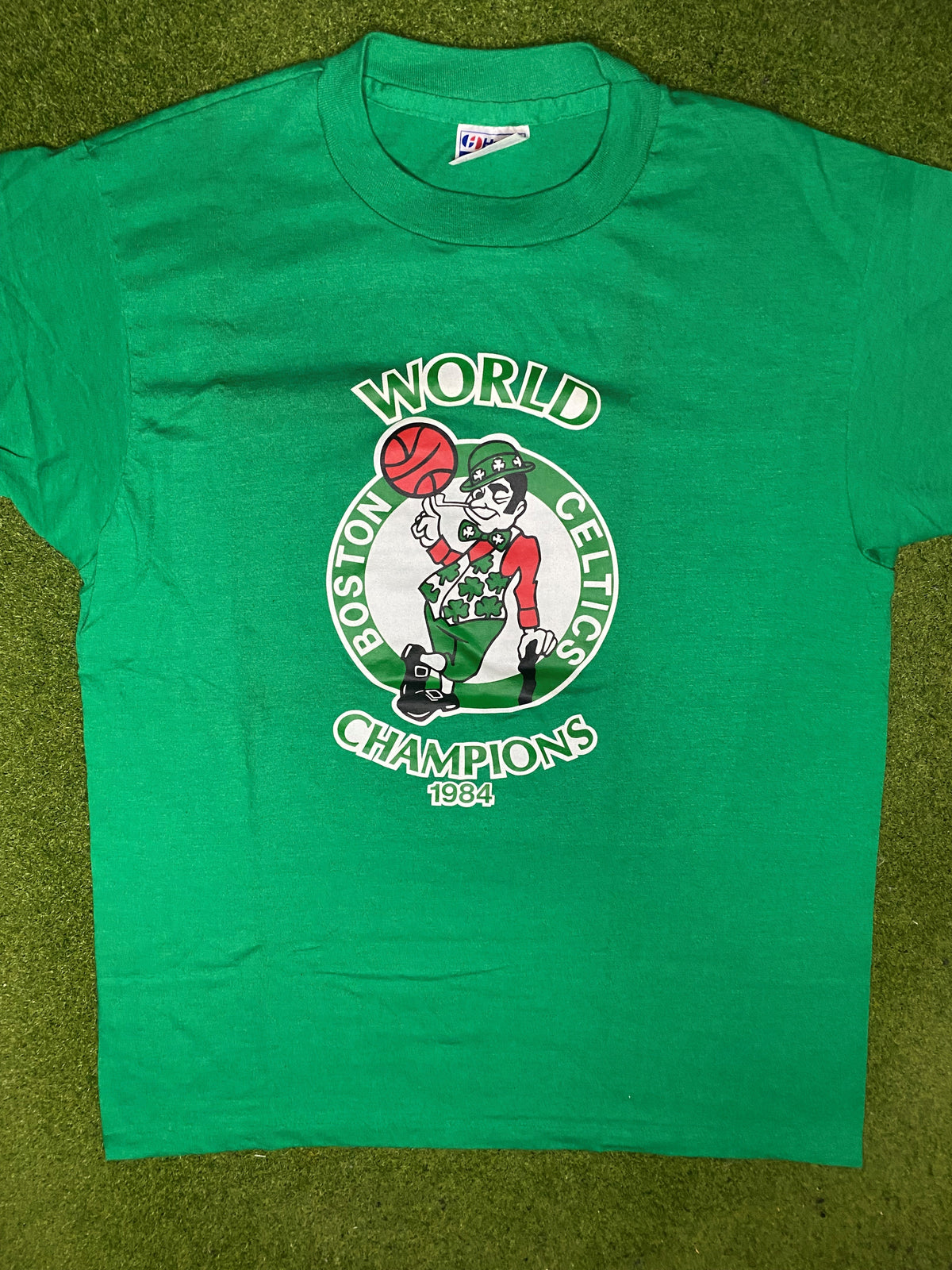 1984 Boston Celtics - World Champions - Vintage NBA T Shirt (Large) - Gametime Vintage