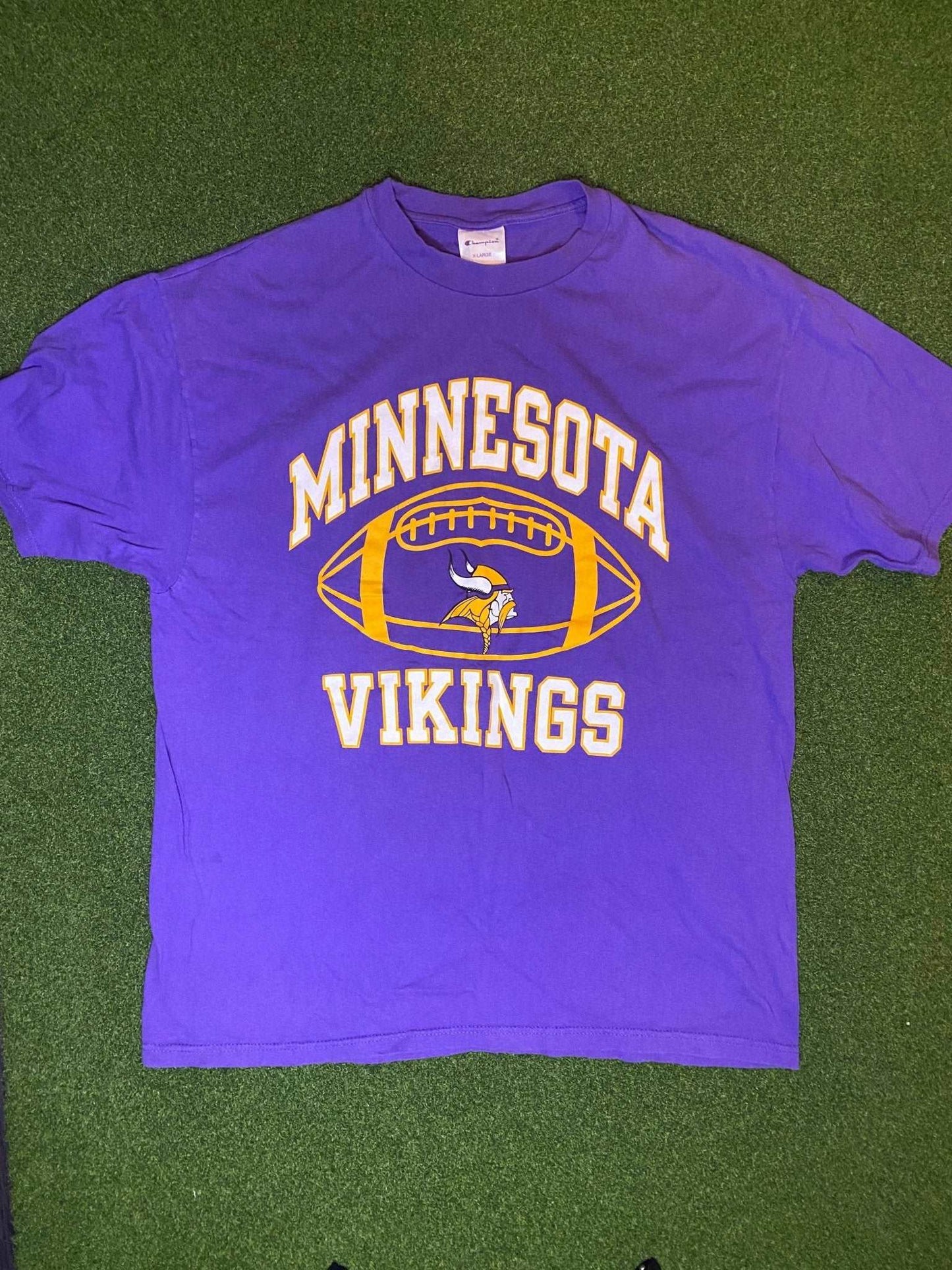 90s Minnesota Vikings - Vintage NFL Tee Shirt (XL) - Gametime Vintage