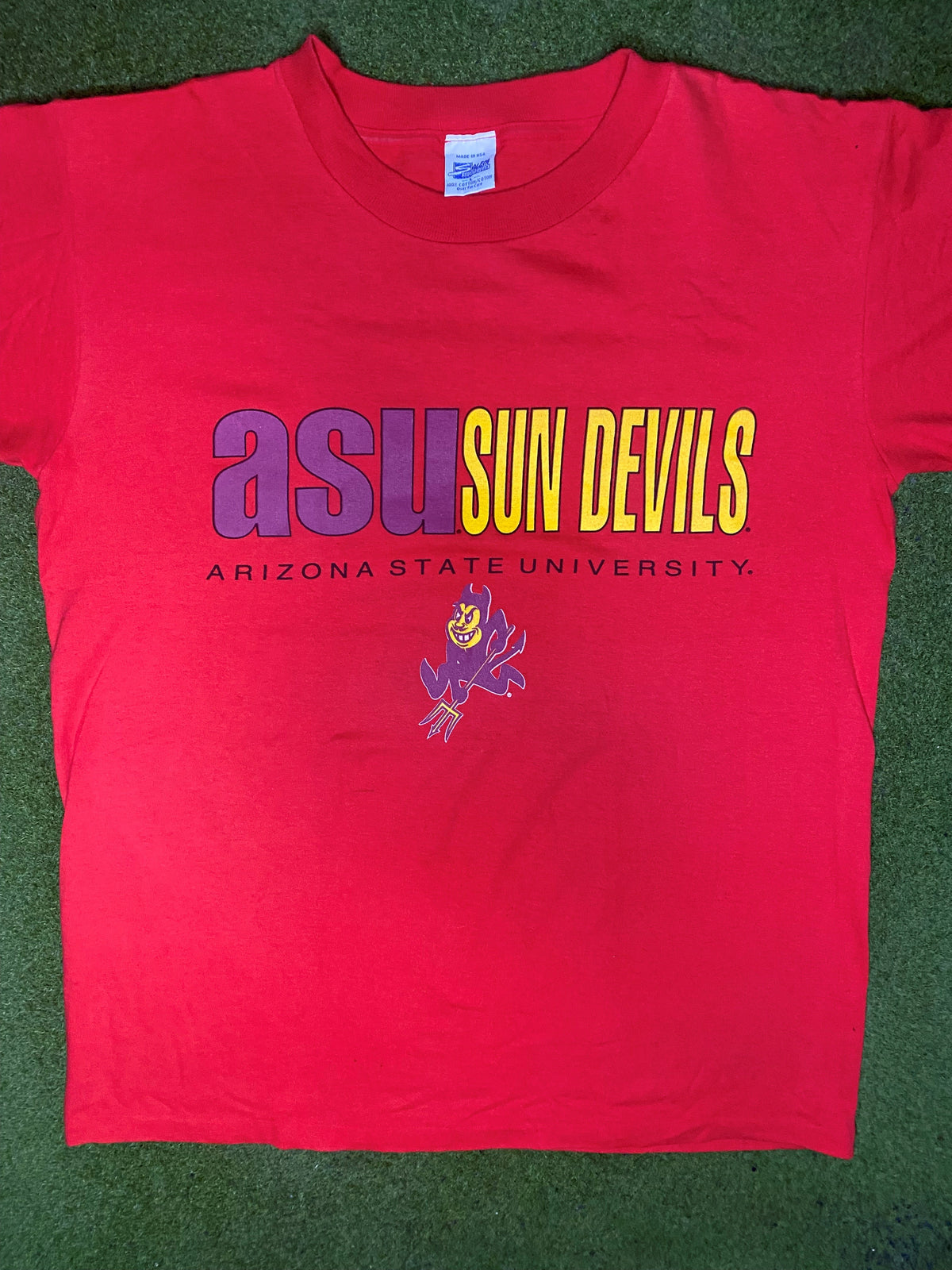 90s Arizona State Sun Devils - Vintage College T Shirt (Large) - Gametime Vintage
