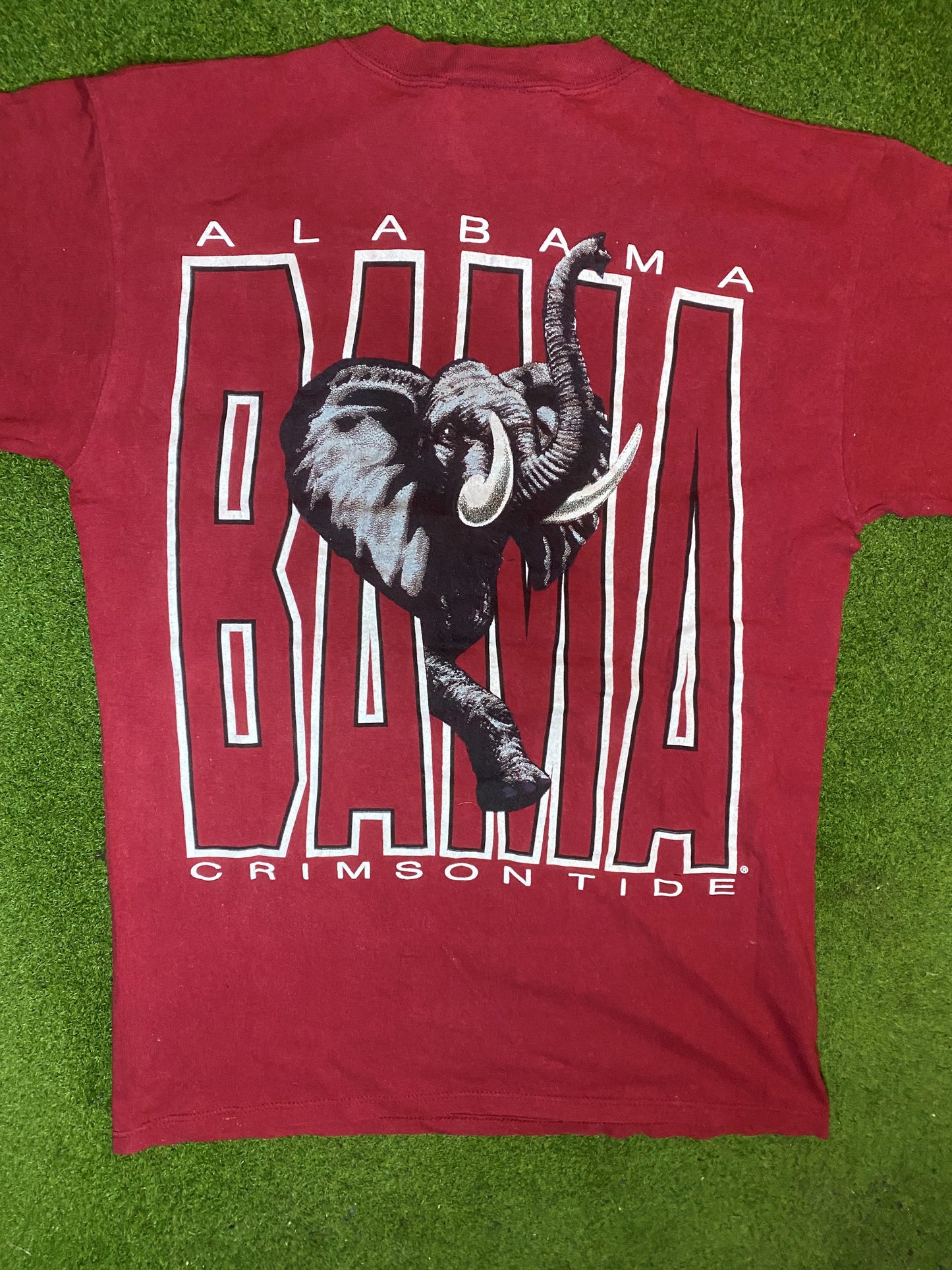 90s Alabama Crimson Tide - Double Sided - Vintage College T-Shirt (Medium) - Gametime Vintage