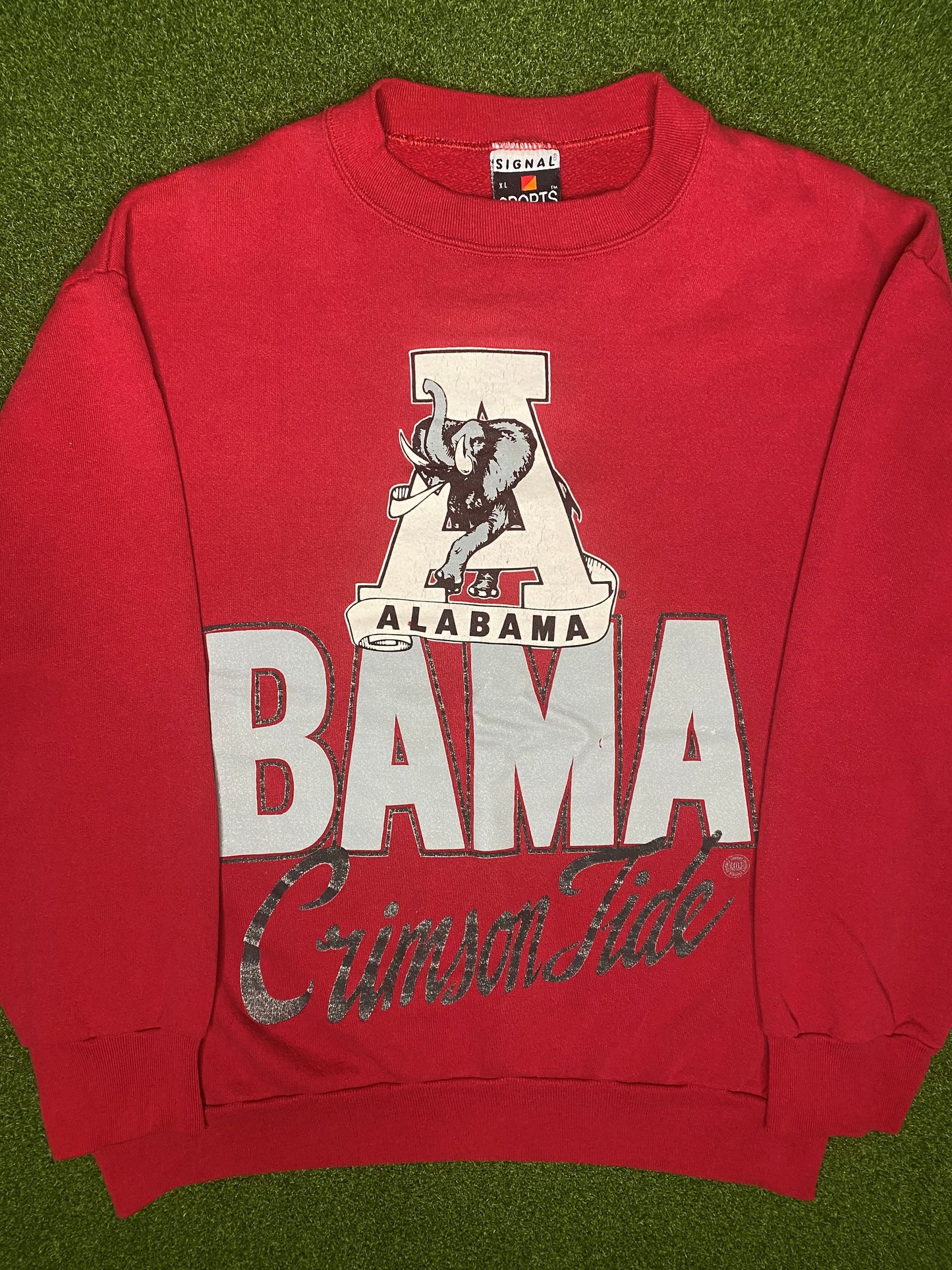 Sudadera vintage de cuello redondo de los 90 de Alabama Crimson Tide (XL)