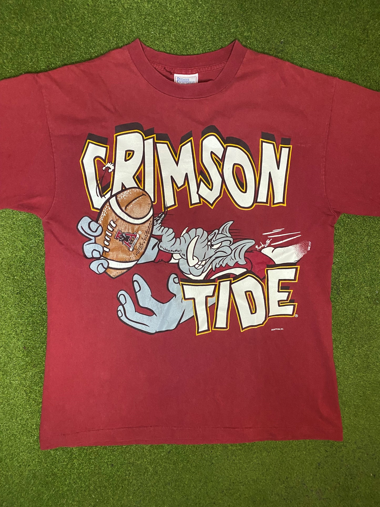 90s Alabama Crimson Tide - Vintage College Football T-Shirt (Large) - Gametime Vintage
