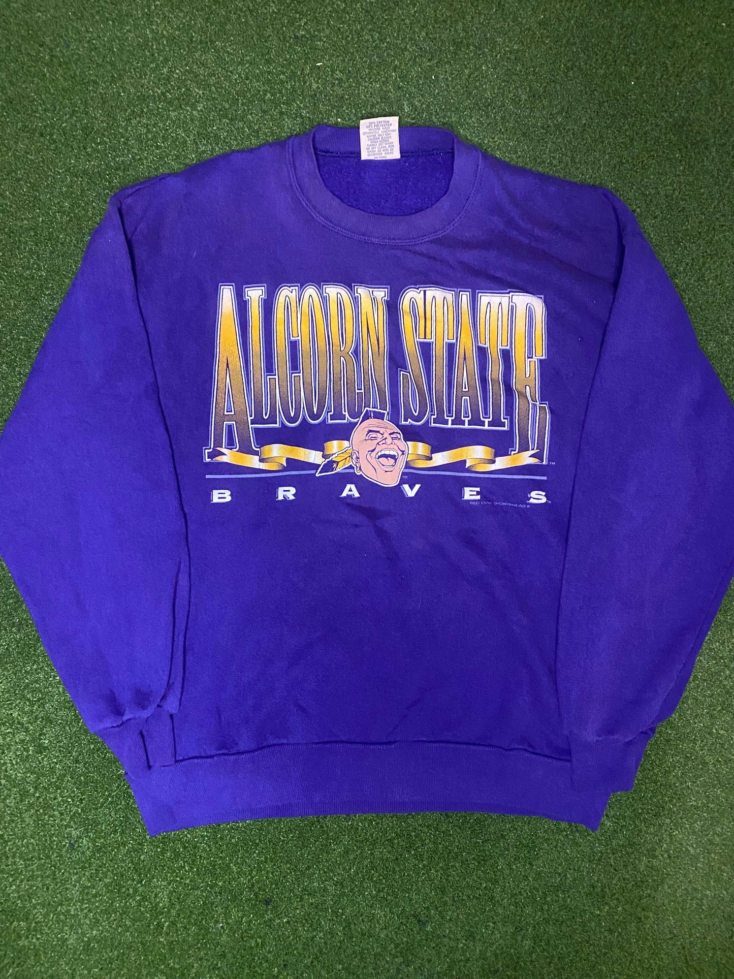90s Alcorn State Braves - Vintage College Crewneck (XL) - Gametime Vintage
