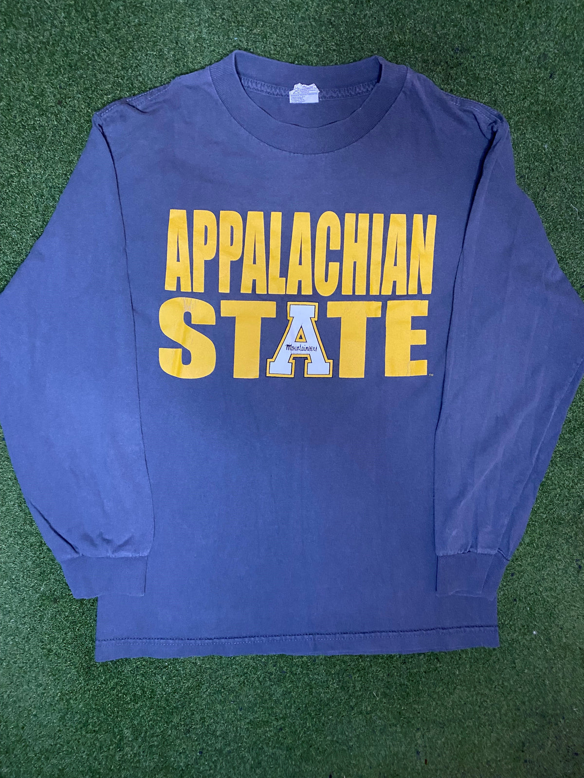 90s App State Mountaineers - Vintage College Long Sleeve (Small) - Gametime Vintage