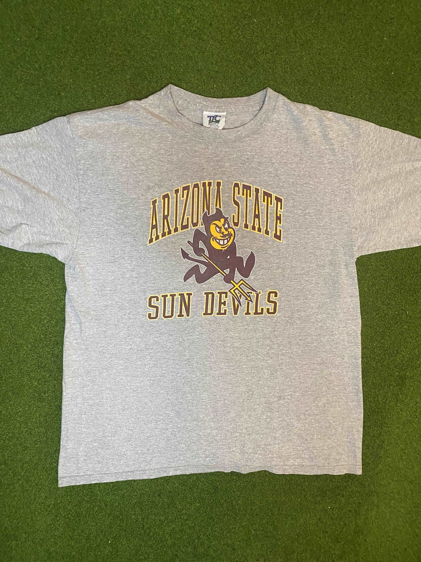 90s Arizona State Sun Devils - Vintage College Tee Shirt (Large) - Gametime Vintage