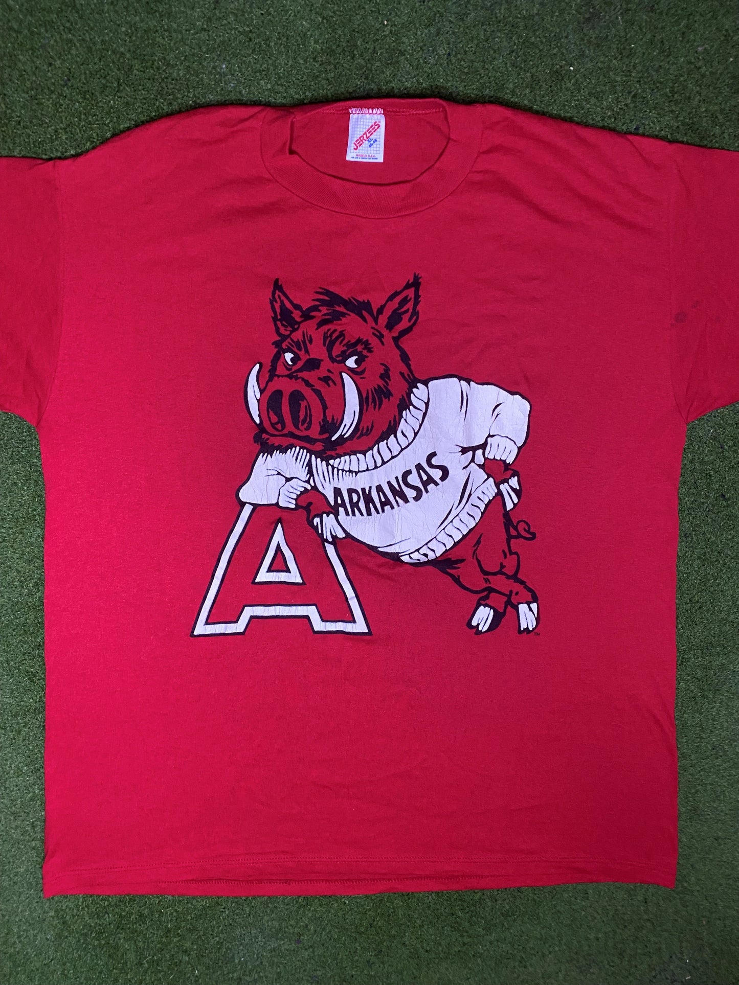 90s Arkansas Razorbacks - Vintage College Tee (XL) - Gametime Vintage