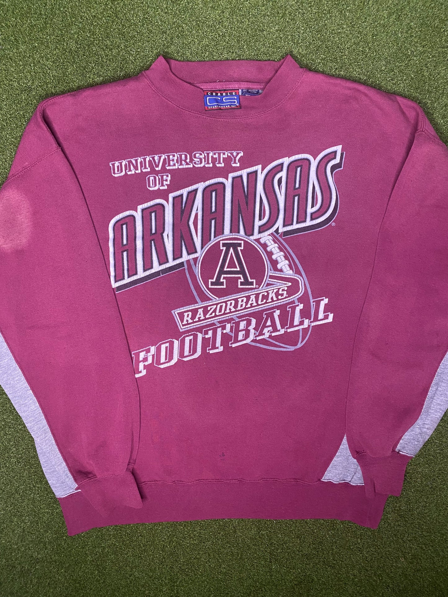 90s Arkansas Razorbacks - Vintage College Football Sweatshirt (Medium)