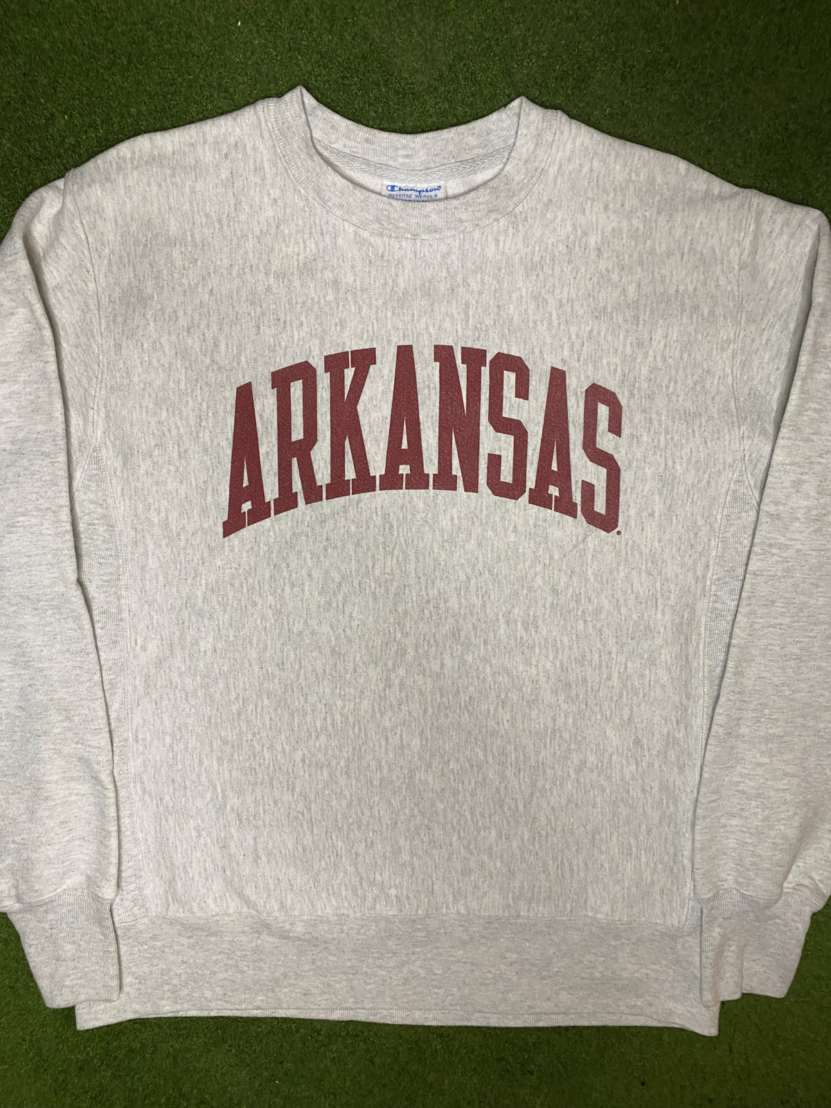 90s Arkansas Razorbacks - Reverse Weave - Vintage College Sweatshirt (Medium) - Gametime Vintage