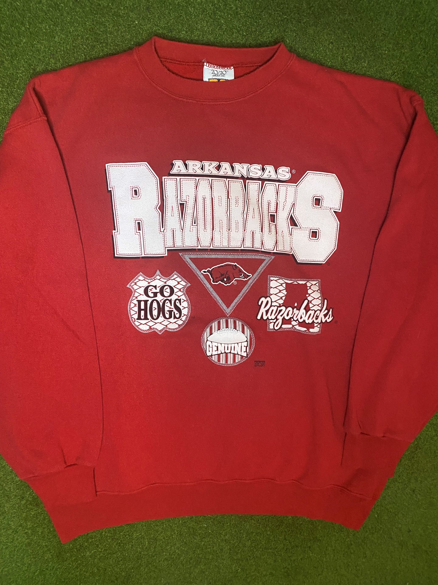 90s Arkansas Razorbacks - Vintage College Sweatshirt (XL) - Gametime Vintage