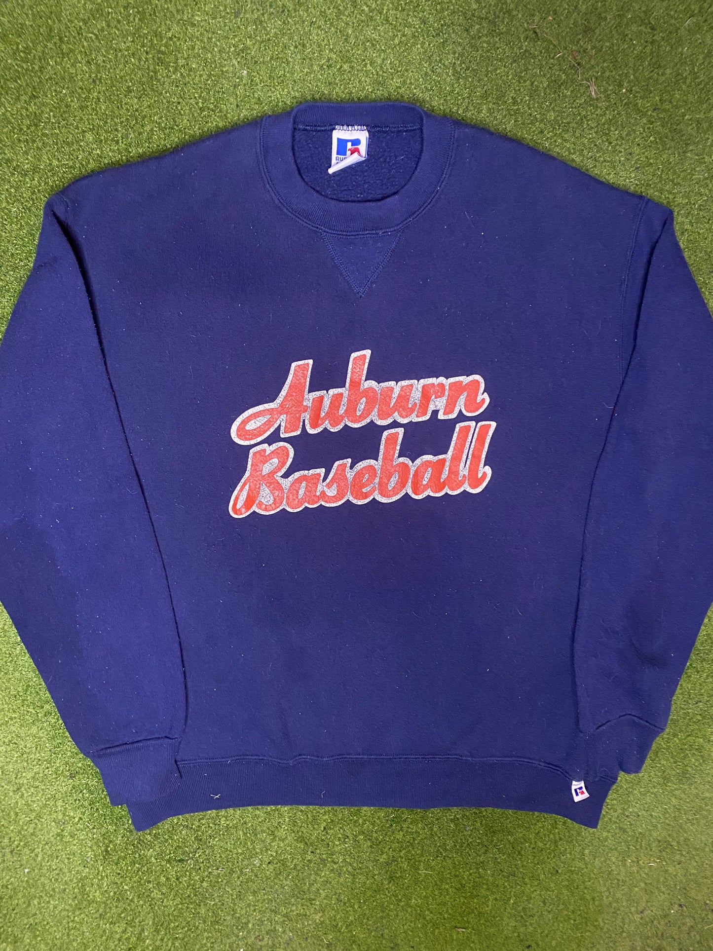 90s Auburn Tigers - Vintage College Baseball Sweatshirt (Large) - Gametime Vintage